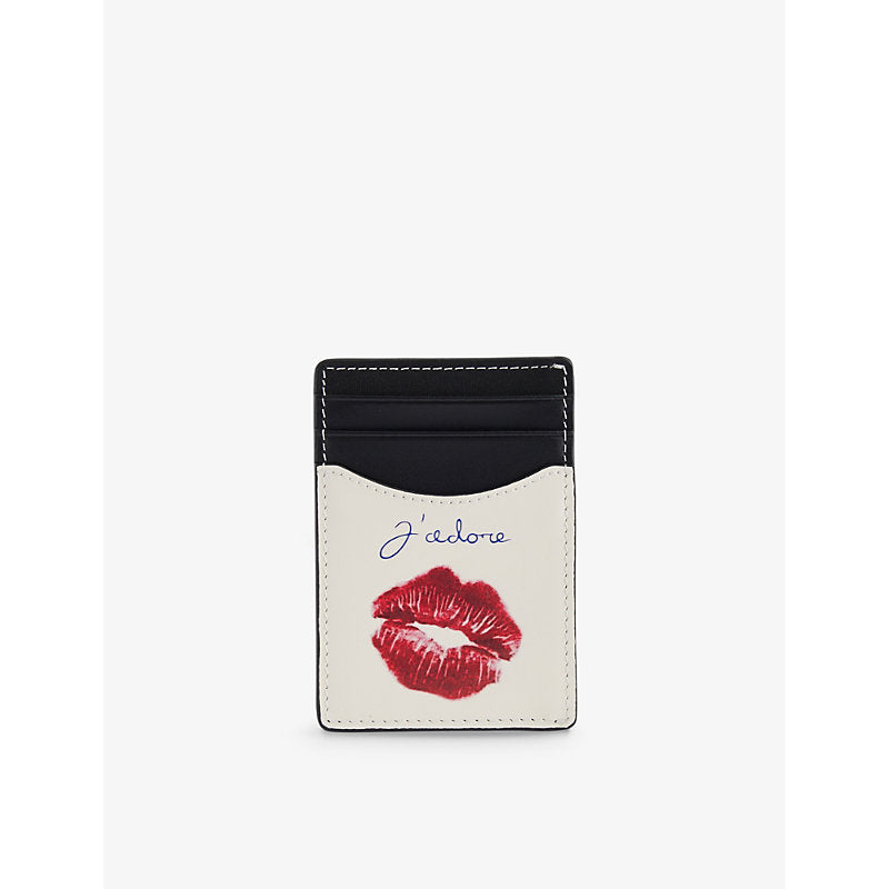 Duke & Dexter Kiss printed leather card holder | Duke & Dexter