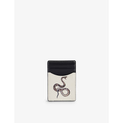 Duke & Dexter Snake printed leather card holder | Duke & Dexter