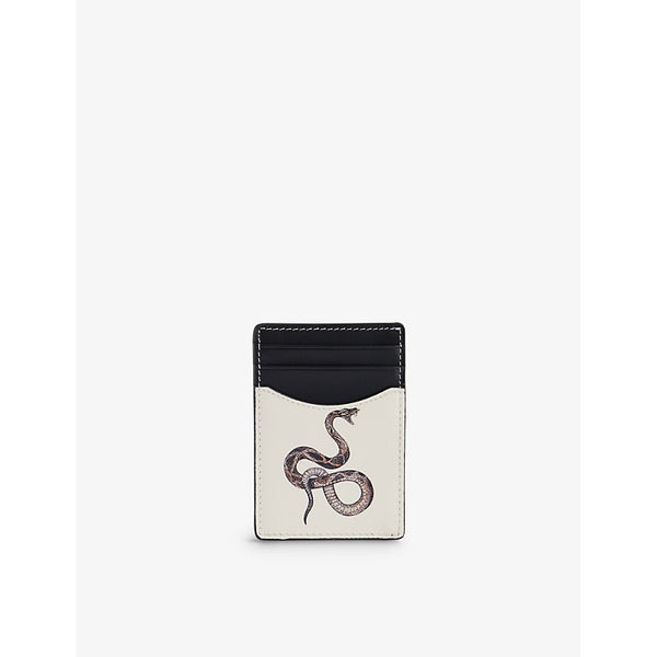 Duke & Dexter Snake printed leather card holder | Duke & Dexter