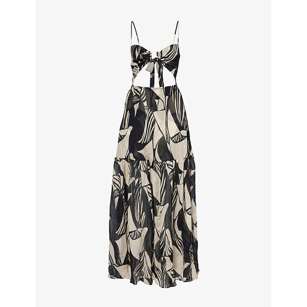 Away That Day Casablanca abstract crinkle-effect woven dress