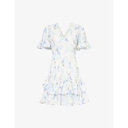 Needle And Thread Ophelia ruffled recycled-polyester mini dress | NEEDLE AND THREAD