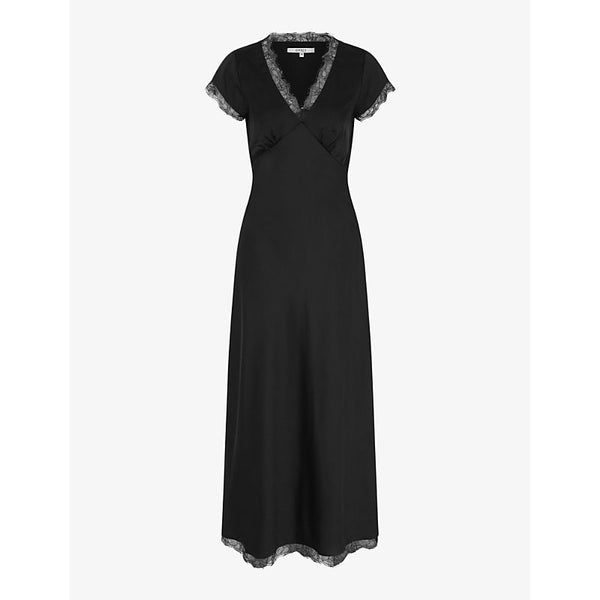 Omnes Woolf lace-trim recycled-polyester satin maxi dress | OMNES