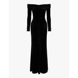 Omnes Mae long-sleeved velvet maxi dress