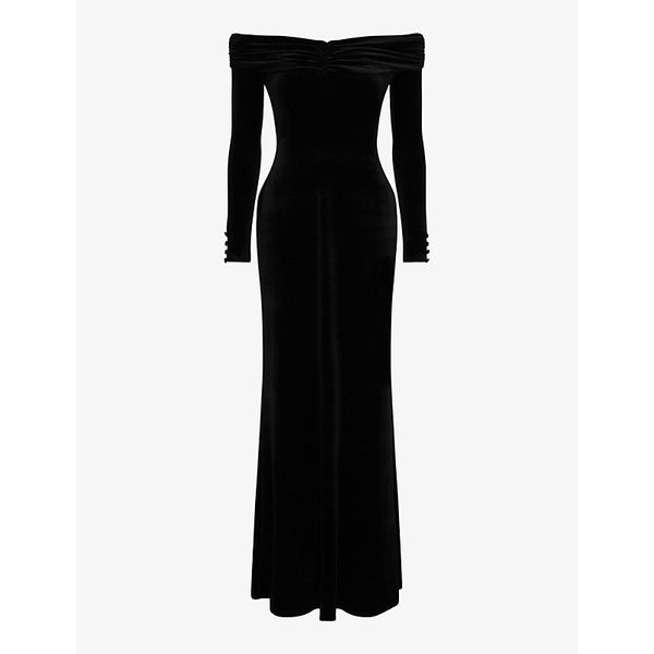 Omnes Mae long-sleeved velvet maxi dress