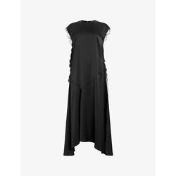 Allsaints Lyra lace-trim stretch recycled-polyester midi dress | ALLSAINTS