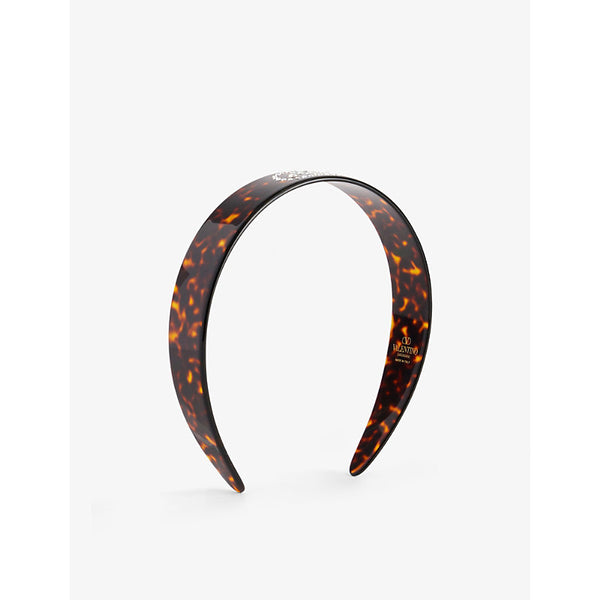 Valentino Garavani VLogo Signature crystal-embellished resin headband