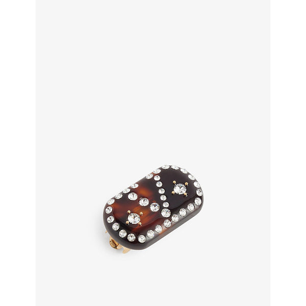 Valentino Garavani Vlogo tortoiseshell resin hair clip