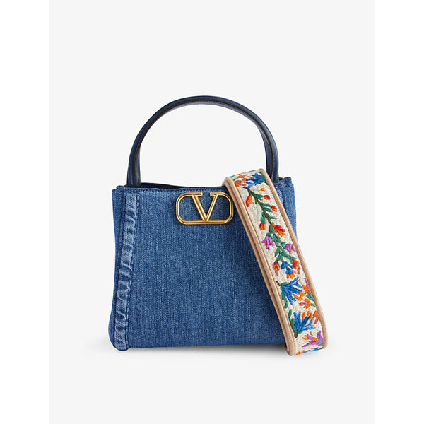 Valentino Garavani Altime VLogo Medium Denim Tote Bag