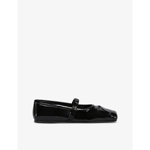 Marni Bow-embellished square-toe patent-leather ballet flats | Marni