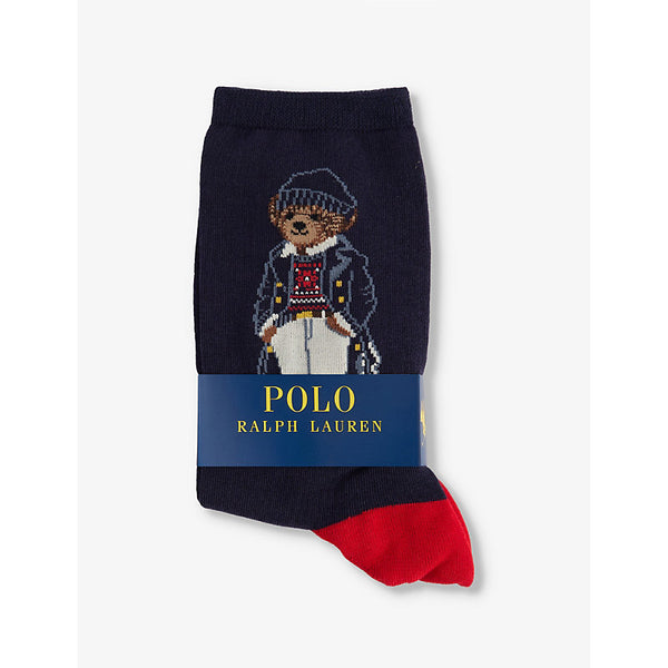 Polo Ralph Lauren Naval Bear Crew-Length Cotton-Blend Socks