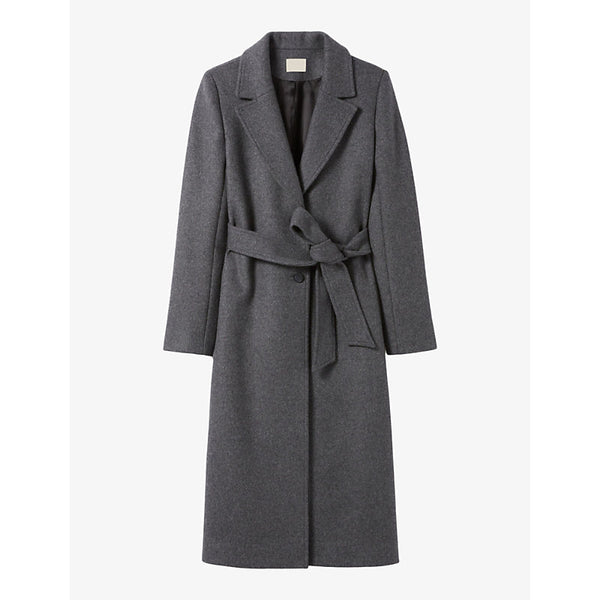 Claudie Pierlot Single-breasted belted wool-blend coat