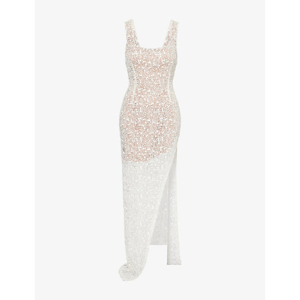 Nadine Merabi Louisa embellished woven maxi dress | NADINE MERABI