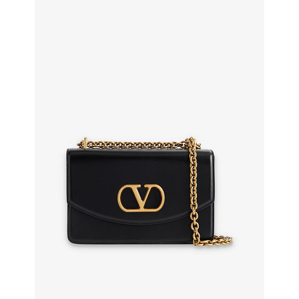 Valentino Garavani Vain VLogo Leather Shoulder Bag