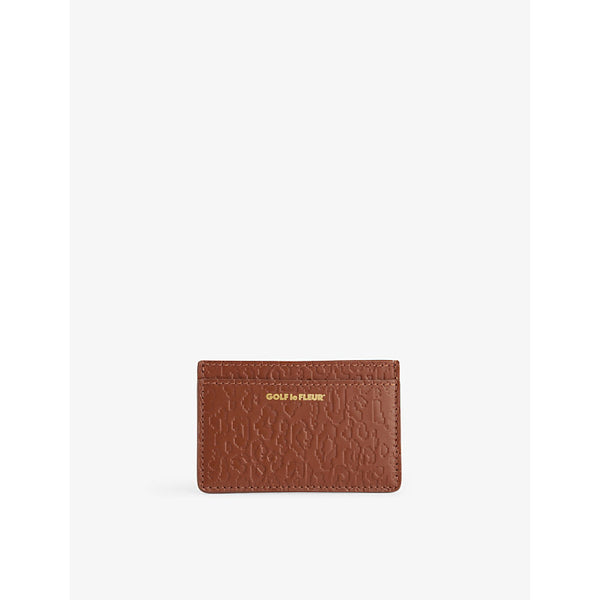 Golf Le Fleur Debossed foiled-logo leather cardholder