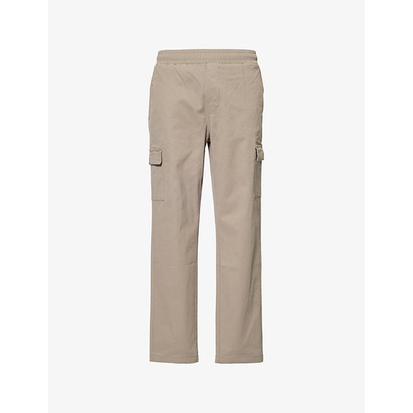 Arne Drawstring multi-pockets straight-leg relaxed-fit stretch-cotton trousers