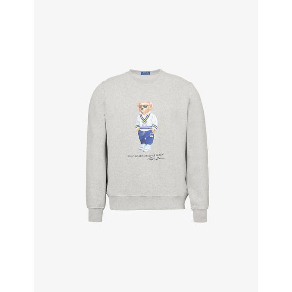 Polo Ralph Lauren Bear-Print Crew-Neck Regular-Fit Cotton-Blend Sweatshirt