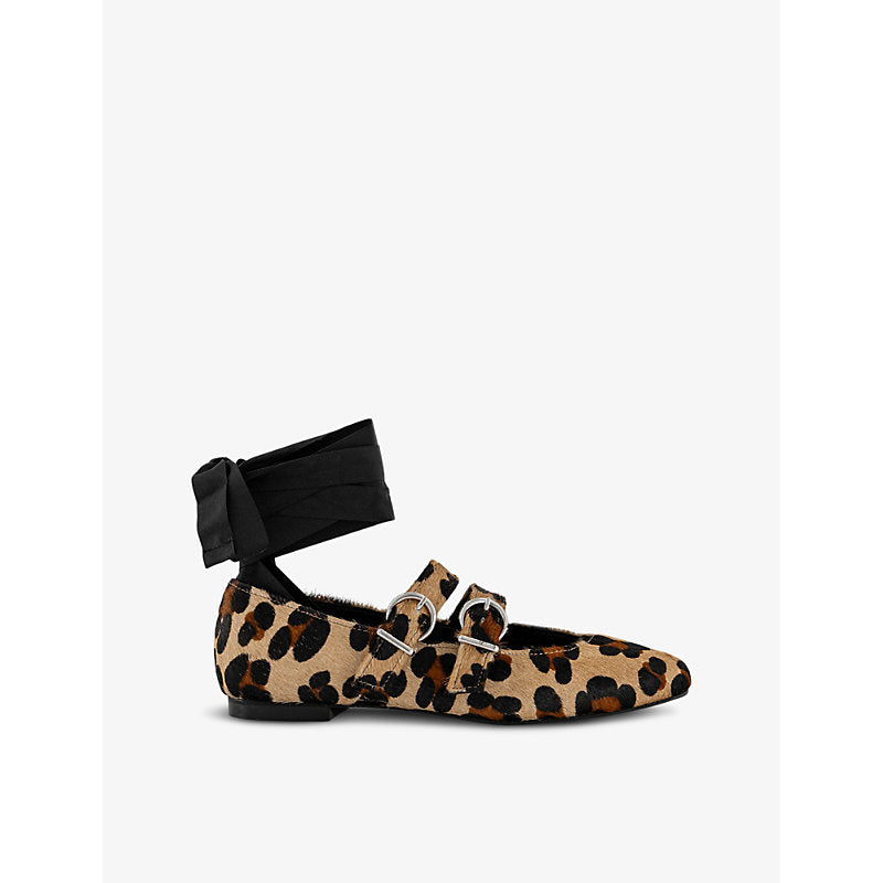 Alohas Thekla leopard-print calf-hair ballet flats