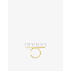 Tasaki Balance Signature 18ct yellow-gold and Akoya-pearl ring