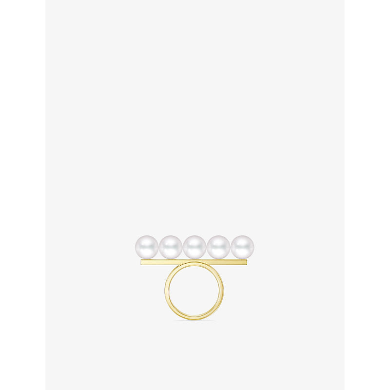 Tasaki Balance Signature 18ct yellow-gold and Akoya-pearl ring