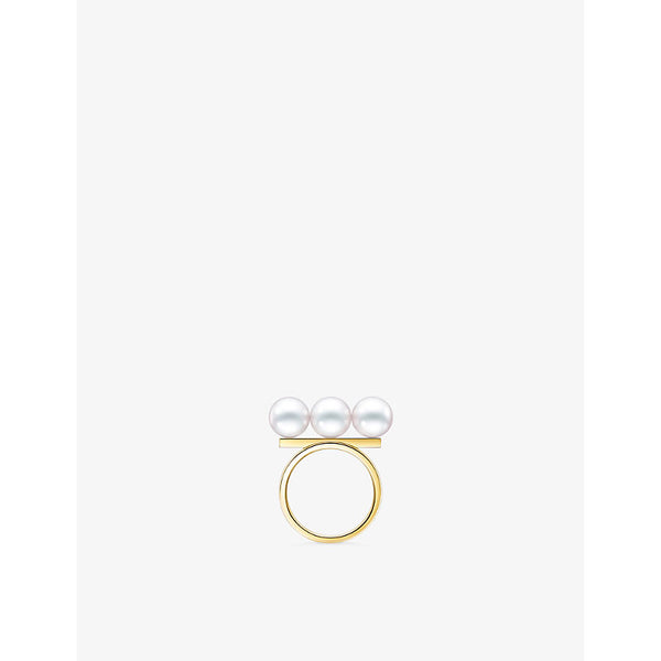 Tasaki Balance Neo yellow-gold and Akoya-pearl ring