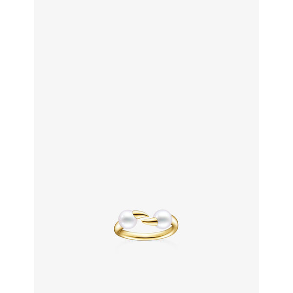 Tasaki Danger Fang 18ct yellow-gold and Akoya-pearl ring