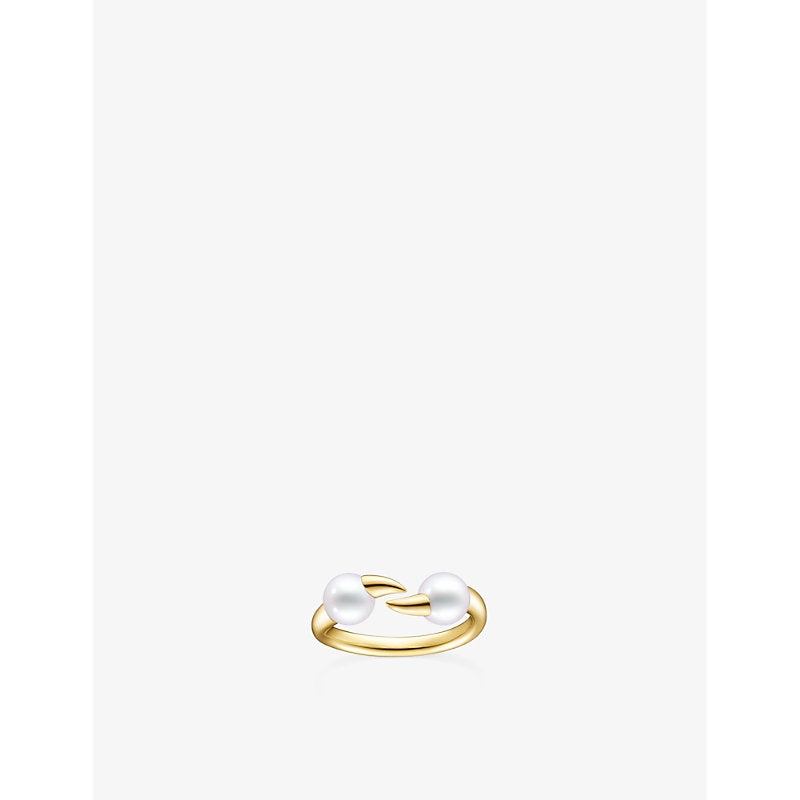 Tasaki Danger Fang 18ct yellow-gold and Akoya-pearl ring