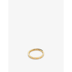 Monica Vinader Fiji Gem 18ct yellow gold-plated vermeil and 0.18ct lab-grown diamond ring