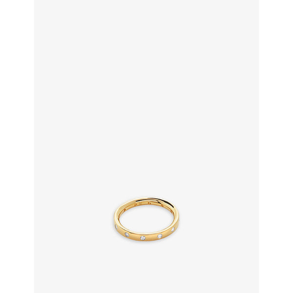 Monica Vinader Fiji Gem 18ct yellow gold-plated vermeil and 0.18ct lab-grown diamond ring