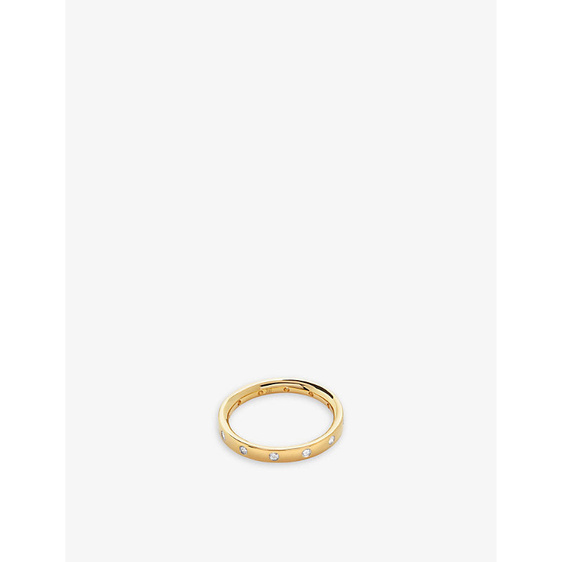 Monica Vinader Fiji Gem 18ct yellow gold-plated vermeil and 0.18ct lab-grown diamond ring