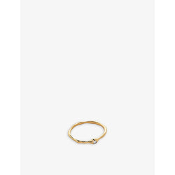 Monica Vinader Siren Mini 18ct yellow gold-plated vermeil sterling silver and 0.006ct lab-grown diamond ring