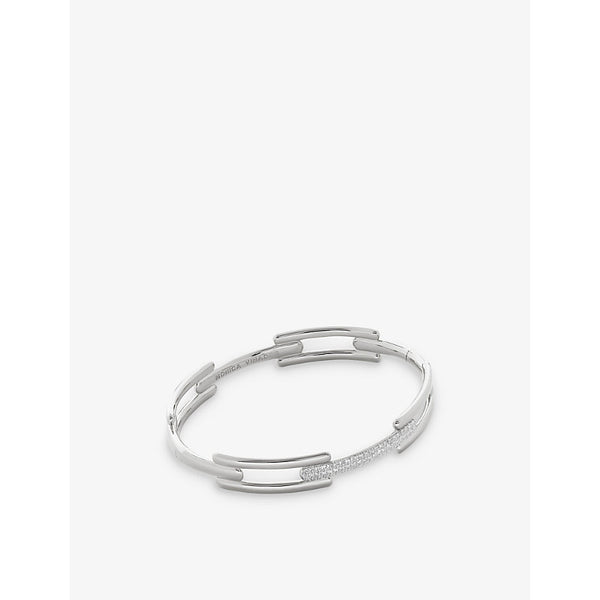 Monica Vinader Signature Link 925 sterling-silver and 0.62ct pavé-set lab-grown diamond bangle