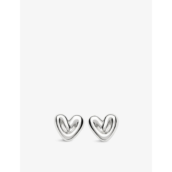 Missoma Puffyheart Rhodium-Plated Brass Earrings