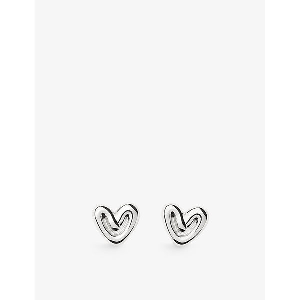 Missoma Puffyheart Mini Rhodium-Plated Recycled-Silver Earrings