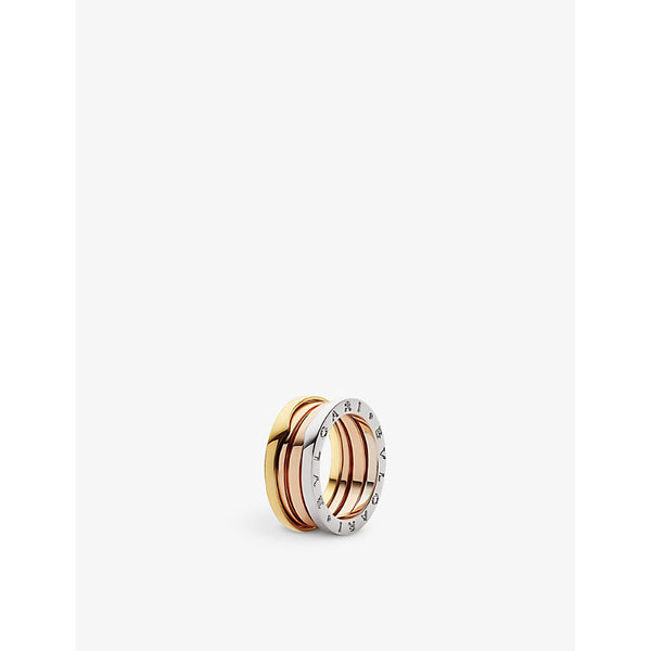 Bvlgari B.zero1 four-band 18ct white, rose, yellow-gold ring