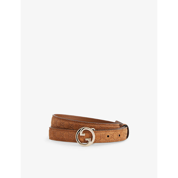 Gucci Blondie logo-buckle suede belt