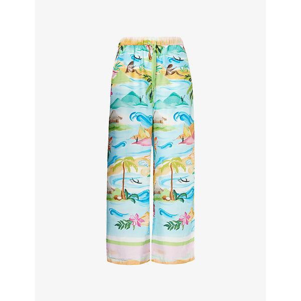 Seafolly South Pacific Wide-Leg Woven Trousers