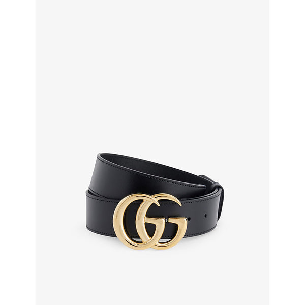 Gucci Logo-Buckle Leather Belt