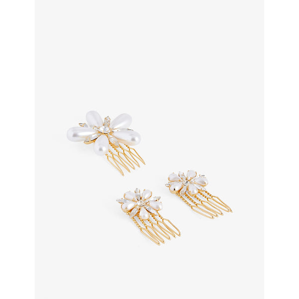 Lelet Ny Annie crystal-embellished metal hair comb clips set of three