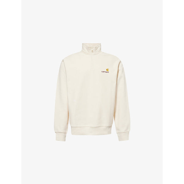 Carhartt WIP Logo-Embroidered Quarter-Zip Cotton-Blend Sweatshirt