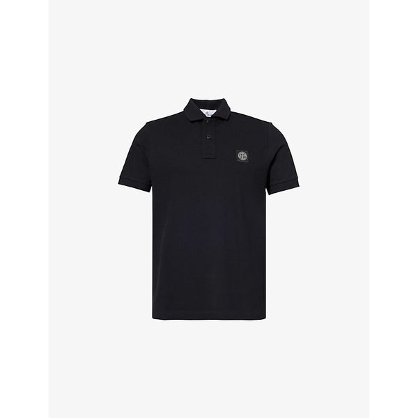 Stone Island Brand-Patch Regular-Fit Stretch-Cotton Polo Shirt