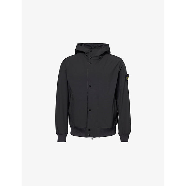 Stone Island Funnel-Neck Brand-Badge Regular-Fit Woven Jacket