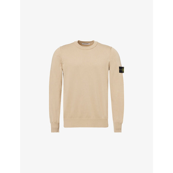 Stone Island Crewneck Brand-Badge Cotton Jumper