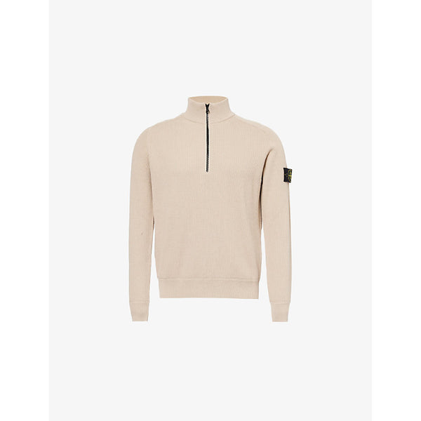 Stone Island Ribbed High-Neck Regular-Fit Cotton Jumper