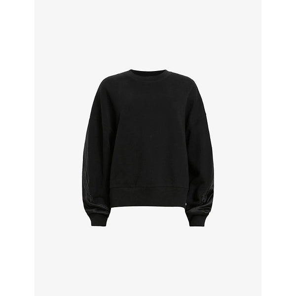 Allsaints Peggy zip-sleeve organic-cotton sweatshirt