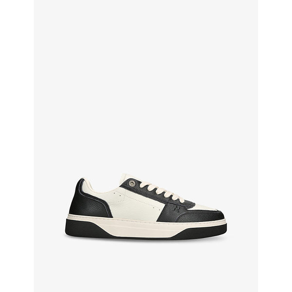 Represent Initial contrast-panel leather low-top trainers