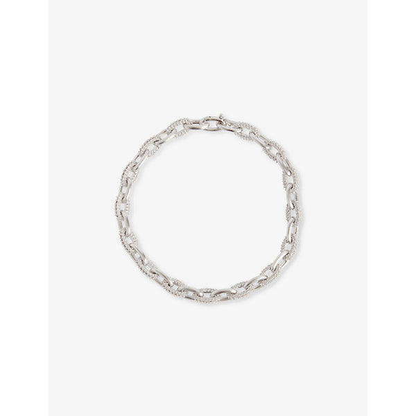 Pattaraphan Pavé Baby Seamless link rhodium-plated 925 sterling silver bracelet