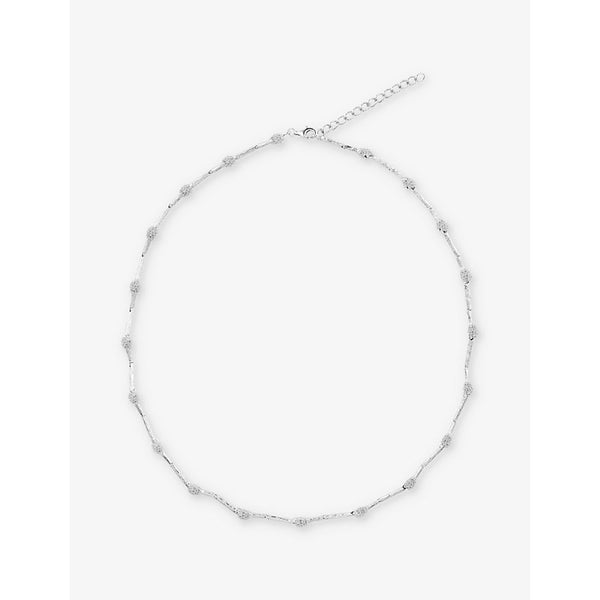 Pattaraphan Akani rhodium-plated 925 sterling silver and white topaz necklace