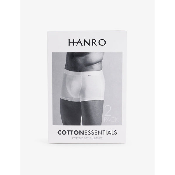 Hanro Cotton Essentials Logo-Waistband Pack of Two Stretch-Cotton Trunks