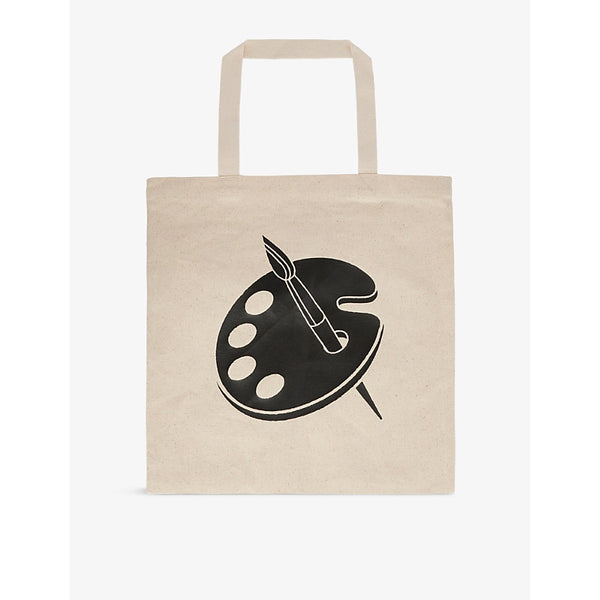 Gallery Dept Brand-Print Small Cotton Tote Bag