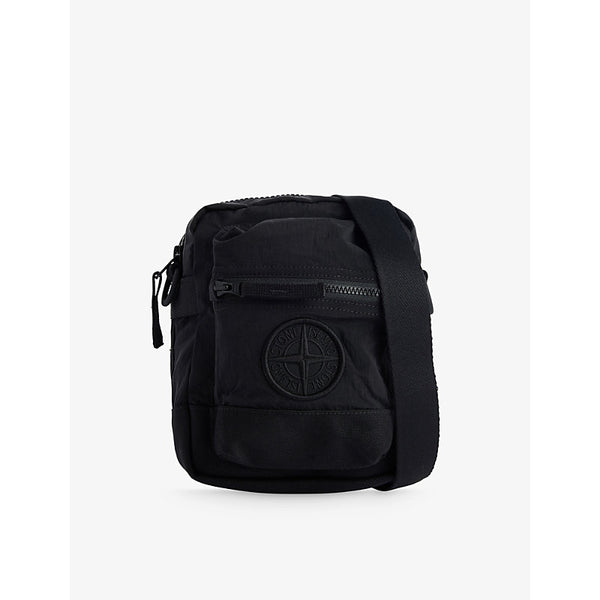 Stone Island Adjustable-Strap Brand-Embroidered Shell Cross-Body Bag